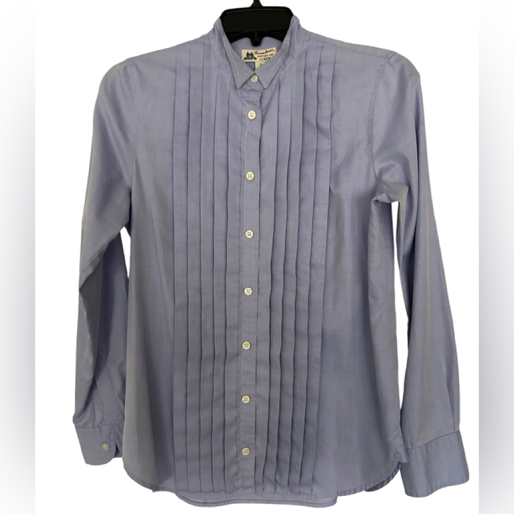 Thomas Mason for J Crew button up lavender blouse